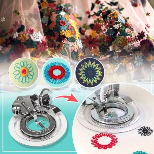 Accesorio para Flores Circulares de máquina de coser Familiar