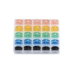 Caja con 25 Carreteles Acrílicos de Máquina de coser Familiar Colores