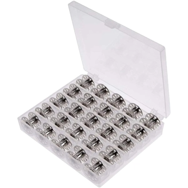 Caja con 25 Carreteles Metálicos de Máquina de coser Familiar