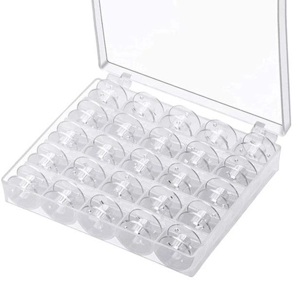 Caja con 25 Carreteles Acrílicos de Máquina de coser Familiar