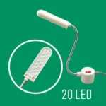 Lámpara LED con 20 LEDs Imán extrafuerte y Brazo flexible