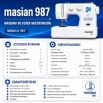 Máquina de Coser MASIAN 987 + Bolso - Imagen 3
